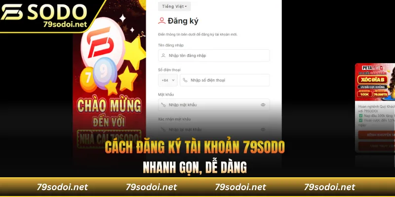 Cách đăng ký tài khoản 79Sodo nhanh gọn, dễ dàng